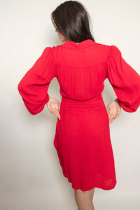 Ossie Clark Red Crepe dress