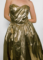 Load image into Gallery viewer, 1980&#39;s Liquid Gold Strapless Dress
