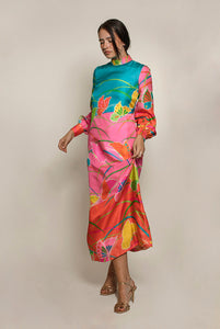 Hanae Mori Silk Butterfly Print Shift Dress