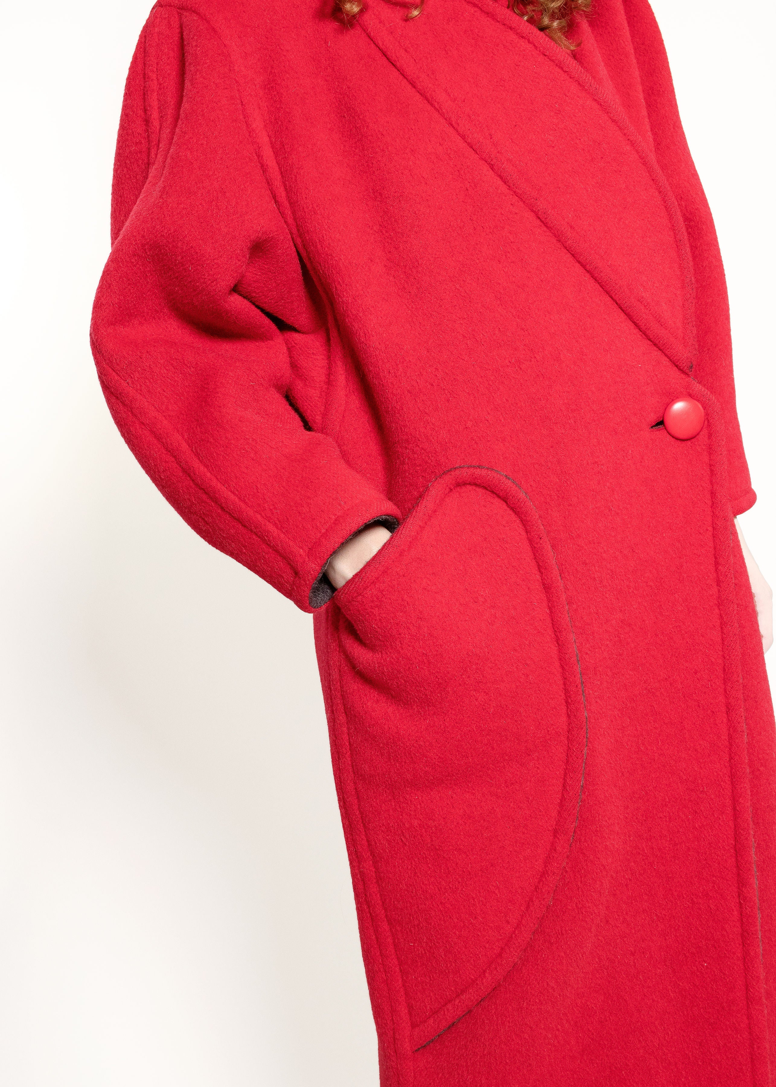 Courreges Red Wool Coat