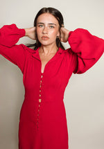 Load image into Gallery viewer, Ossie Clark Red Crepe dress
