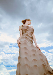 Chloe F/W 2001 Silk Dress with Pearl Ornamented Shoulder Detail
