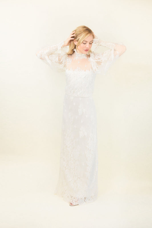 I. Magnin 70's Lace Gown