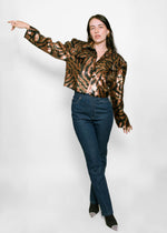 Load image into Gallery viewer, Sequin Zebra Print Cropped Jacket

