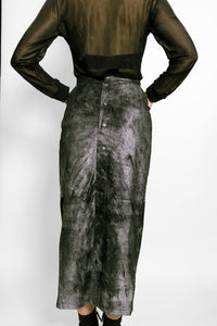 Krizia Leather Metallic Skirt