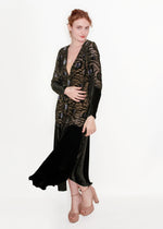Load image into Gallery viewer, 1920&#39;s Plunging Velvet Dress
