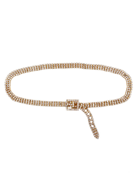 Gold & Crystal Buckle Belt - The Kit Vintage