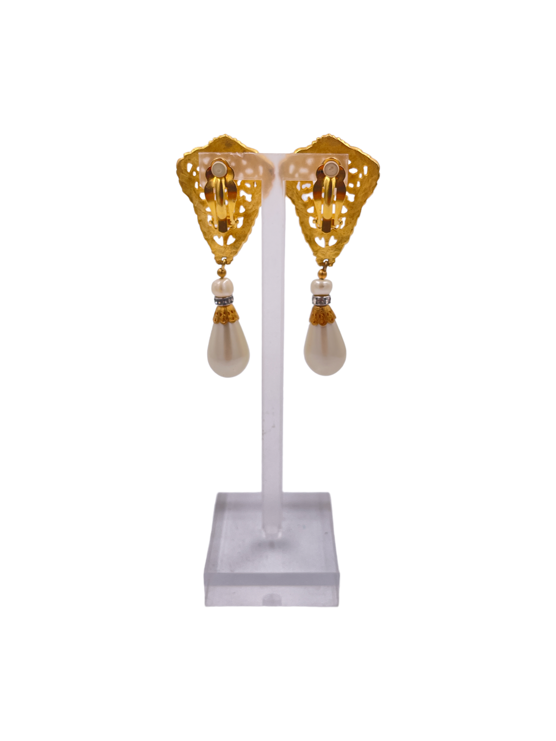 Gold W/ Pearl Drop Earring