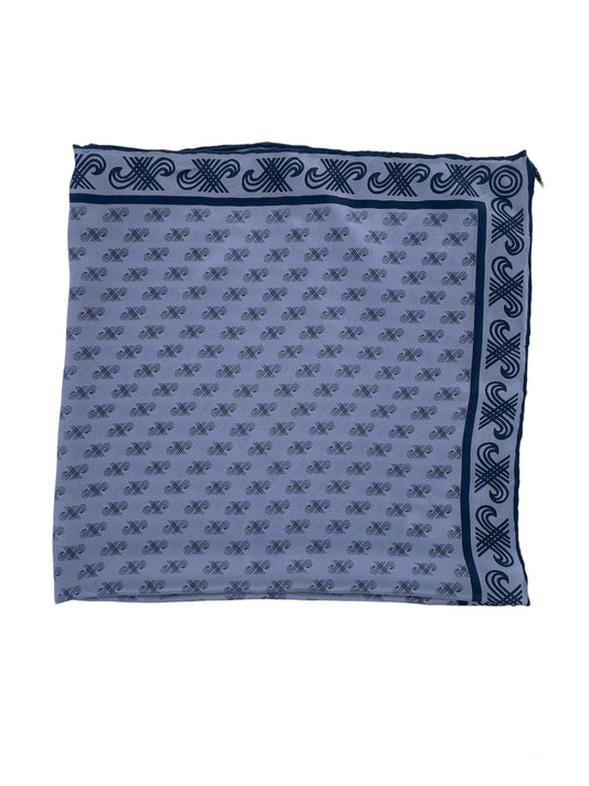 Jaeger Blue Print Silk Scarf - The Kit Vintage
