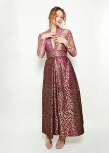 Galanos Brocade Purple Gown