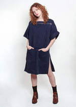 Load image into Gallery viewer, Courreges Navy Denim Zipper Dress with Pockets
