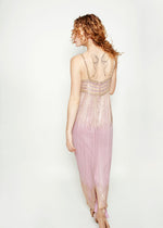 Load image into Gallery viewer, Lavender Silk Beaded Gown with Capelet
