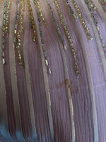 Load image into Gallery viewer, Lavender Silk Beaded Gown with Capelet
