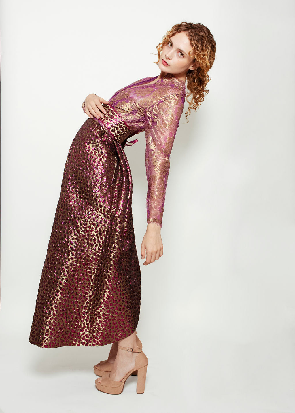 Galanos Brocade Purple Gown