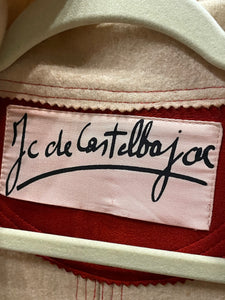 Jean Charles De Castelbajac Off White W/ Red Stitching Wool Coat