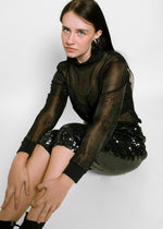 Load image into Gallery viewer, Courreges Black Sheer Top
