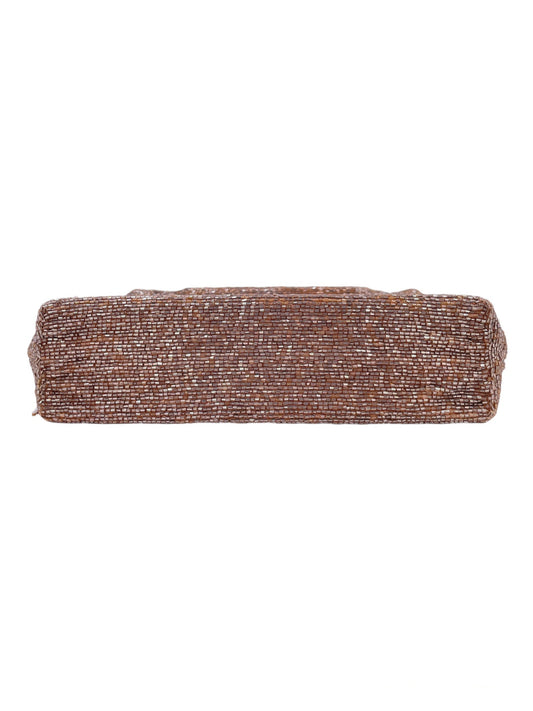 Brown Beaded Clutch Purse - The Kit Vintage