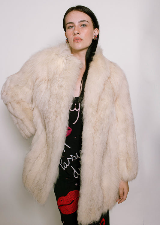 Arctic Fox White Fur Coat - The Kit Vintage