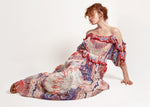 Load image into Gallery viewer, Zandra Rhodes, 1977,  Hand Painted Off the Shoulder Dress
