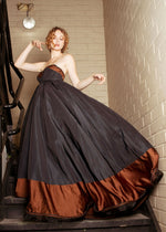 Load image into Gallery viewer, Saks Fifth Ave Navy Strapless Princess Gown
