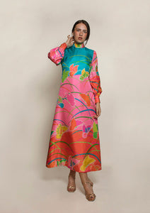 Hanae Mori Silk Butterfly Print Shift Dress