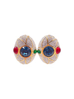 Load image into Gallery viewer, Ciner Large Rhinestone Oval Earrings

