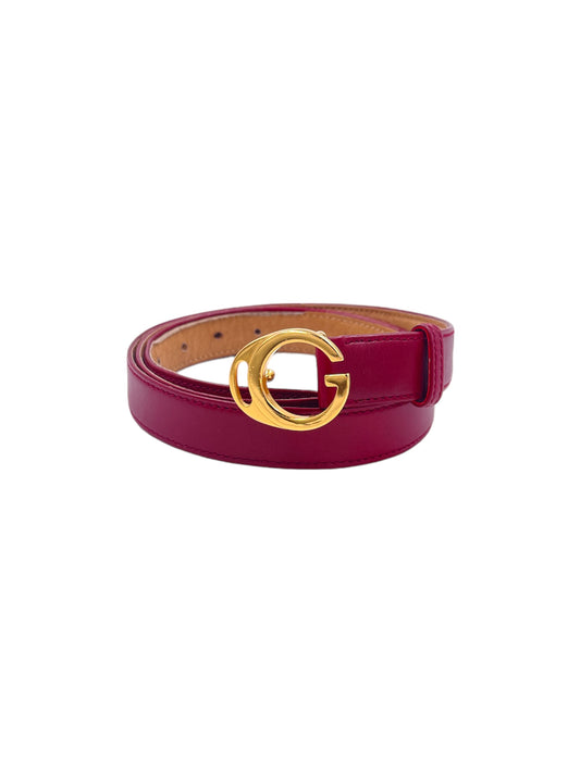 Gucci Red G Bucklet Belt - The Kit Vintage