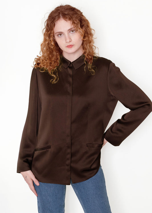 Giorgio Armani Chocolate Brown Blouse - The Kit Vintage