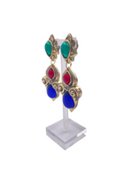 Load image into Gallery viewer, Gold with Colored Stone Earrings
