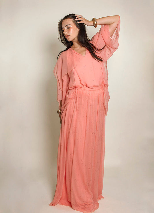 Hollys Harp Pink Chiffon Skirt Set - The Kit Vintage