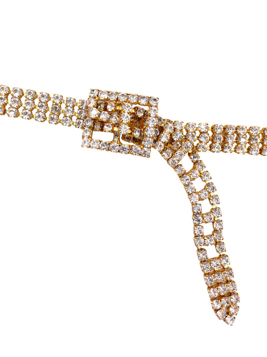 Gold & Crystal Buckle Belt - The Kit Vintage