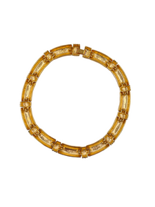 Napier Gold and White Enamel Necklace