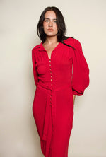 Load image into Gallery viewer, Ossie Clark Red Crepe dress
