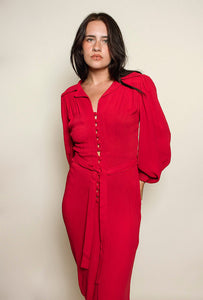 Ossie Clark Red Crepe dress
