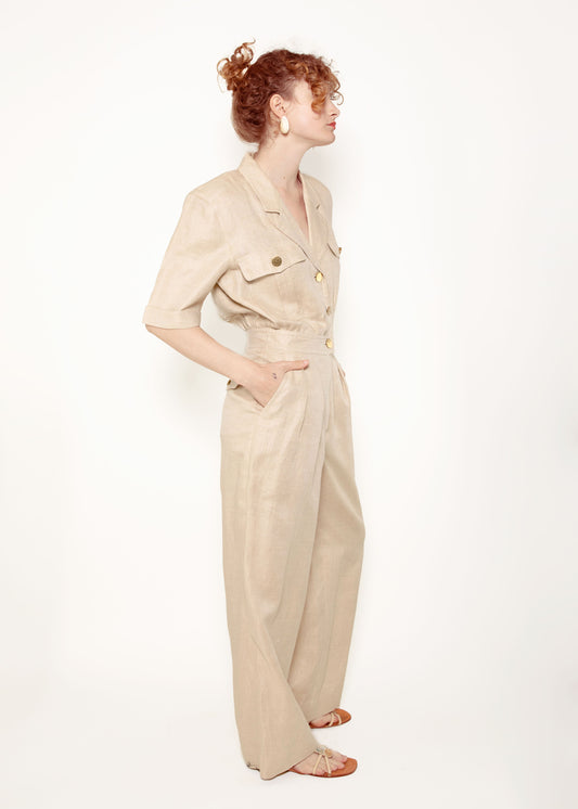 Escada Linen Jumpsuit - The Kit Vintage