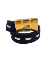 Load image into Gallery viewer, Escada Suede Gold Buckle Belt
