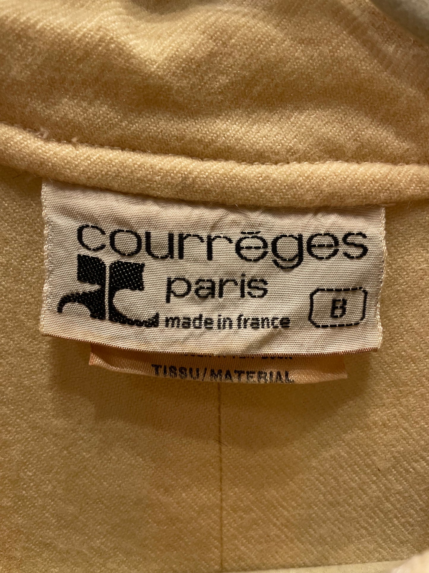 Courreges Cream L/S Wool Jumpsuit with Belt