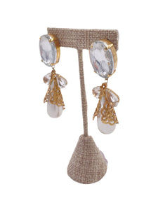 Snowflake Pearl Drop Earring