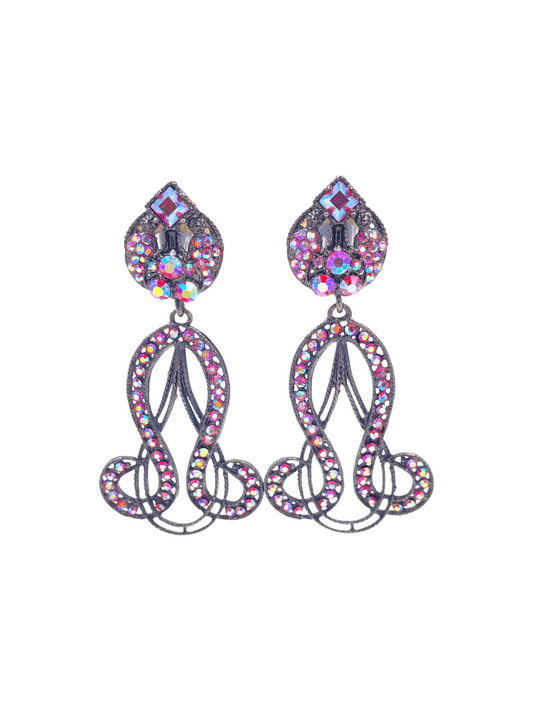 Thelma Deutsch Pink Stone Drop Earrings
