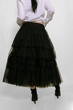 Load image into Gallery viewer, Susan Becker Black Tulle Skirt
