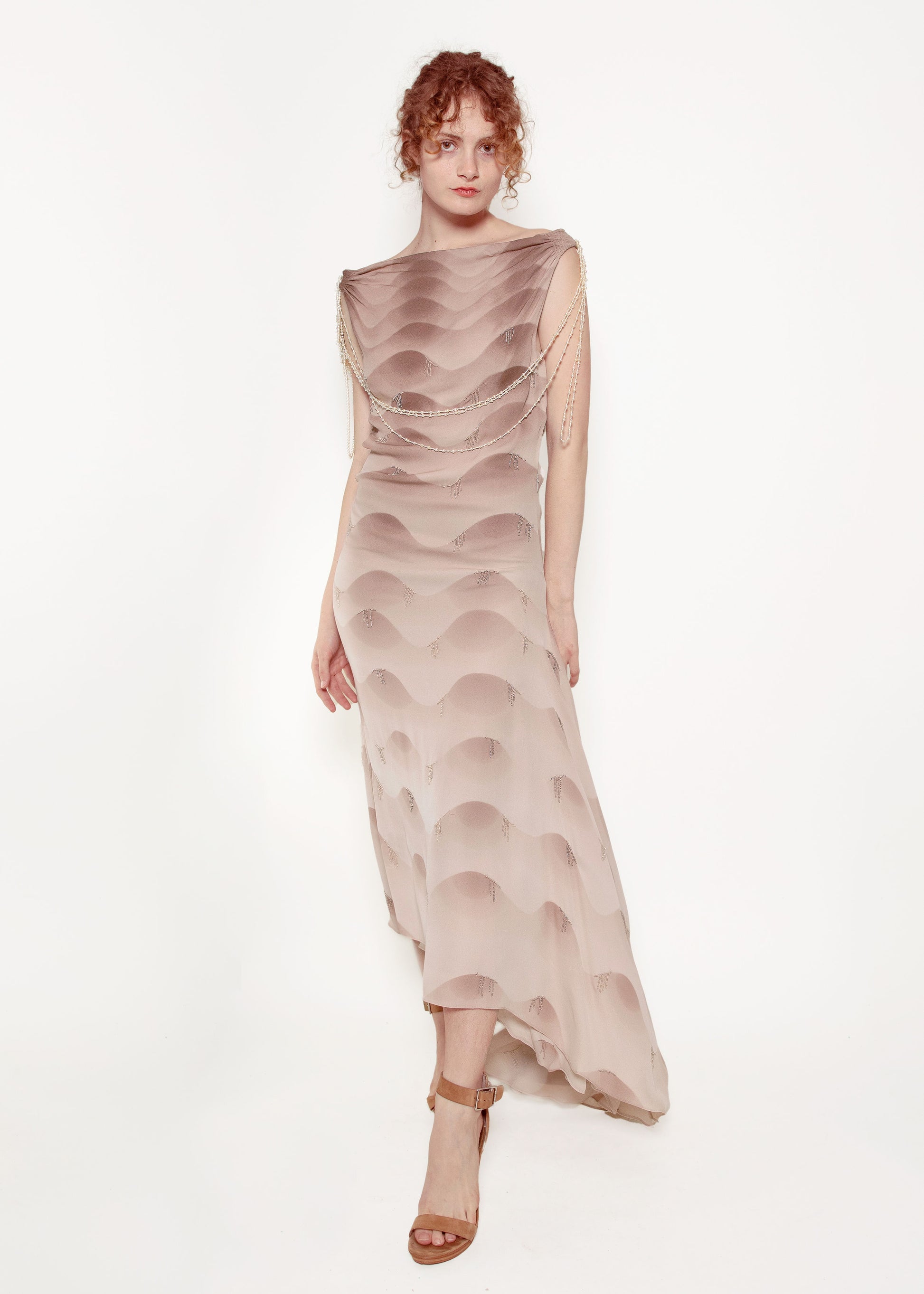 Chloe F/W 2001 Silk Dress with Pearl Ornamented Shoulder Detail – The Kit Vintage Chloe F/W 2001 Silk Dress with Pearl Ornamented Shoulder Detail – The Kit Vintage