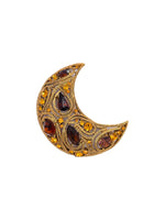 Load image into Gallery viewer, Gold Crescent Moon Brooch
