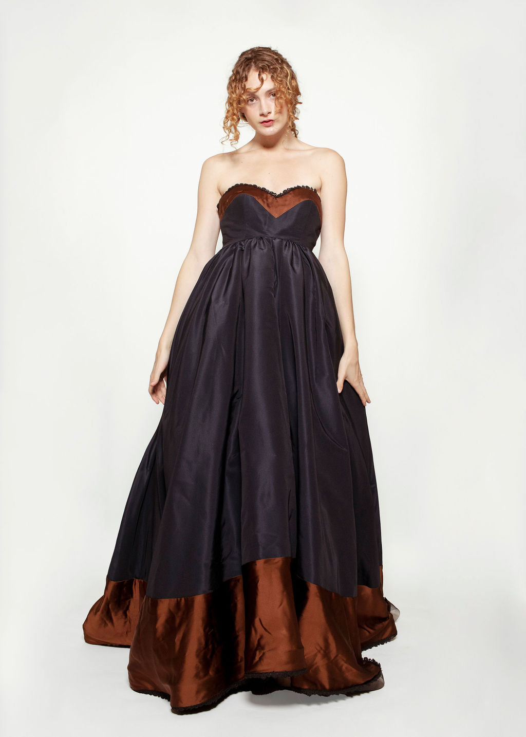 Saks Fifth Ave Navy Strapless Princess Gown
