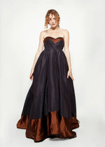 Load image into Gallery viewer, Saks Fifth Ave Navy Strapless Princess Gown
