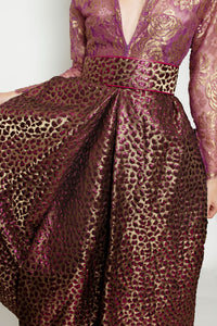 Galanos Brocade Purple Gown