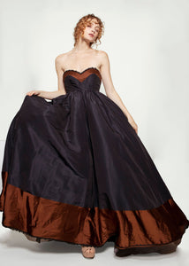 Saks Fifth Ave Navy Strapless Princess Gown