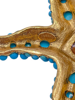 Load image into Gallery viewer, Kenneth Jay Lane Turqouise Star Fish Brooch
