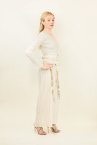 Mary McFadden Pleated Gown with Belt
