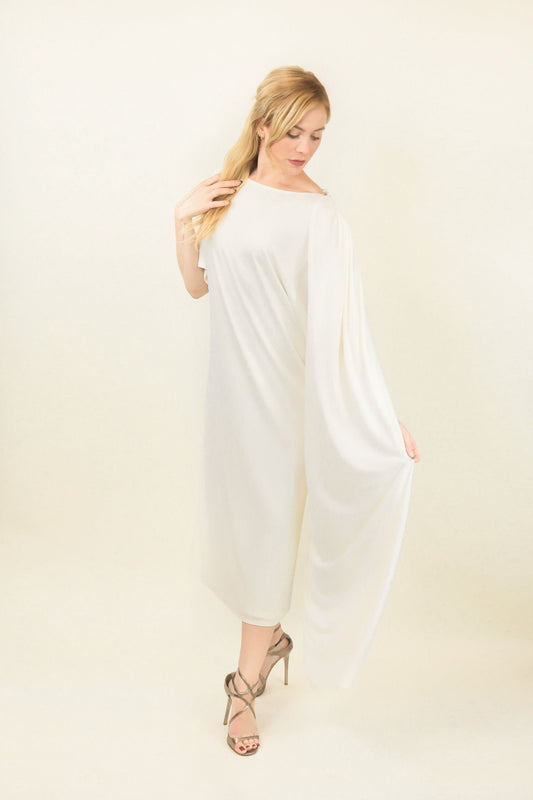 Frank Usher White Asymmetric Gown - The Kit Vintage