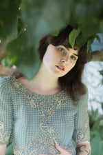 Load image into Gallery viewer, Mary McFadden Metallic Thread Beaded Dress
